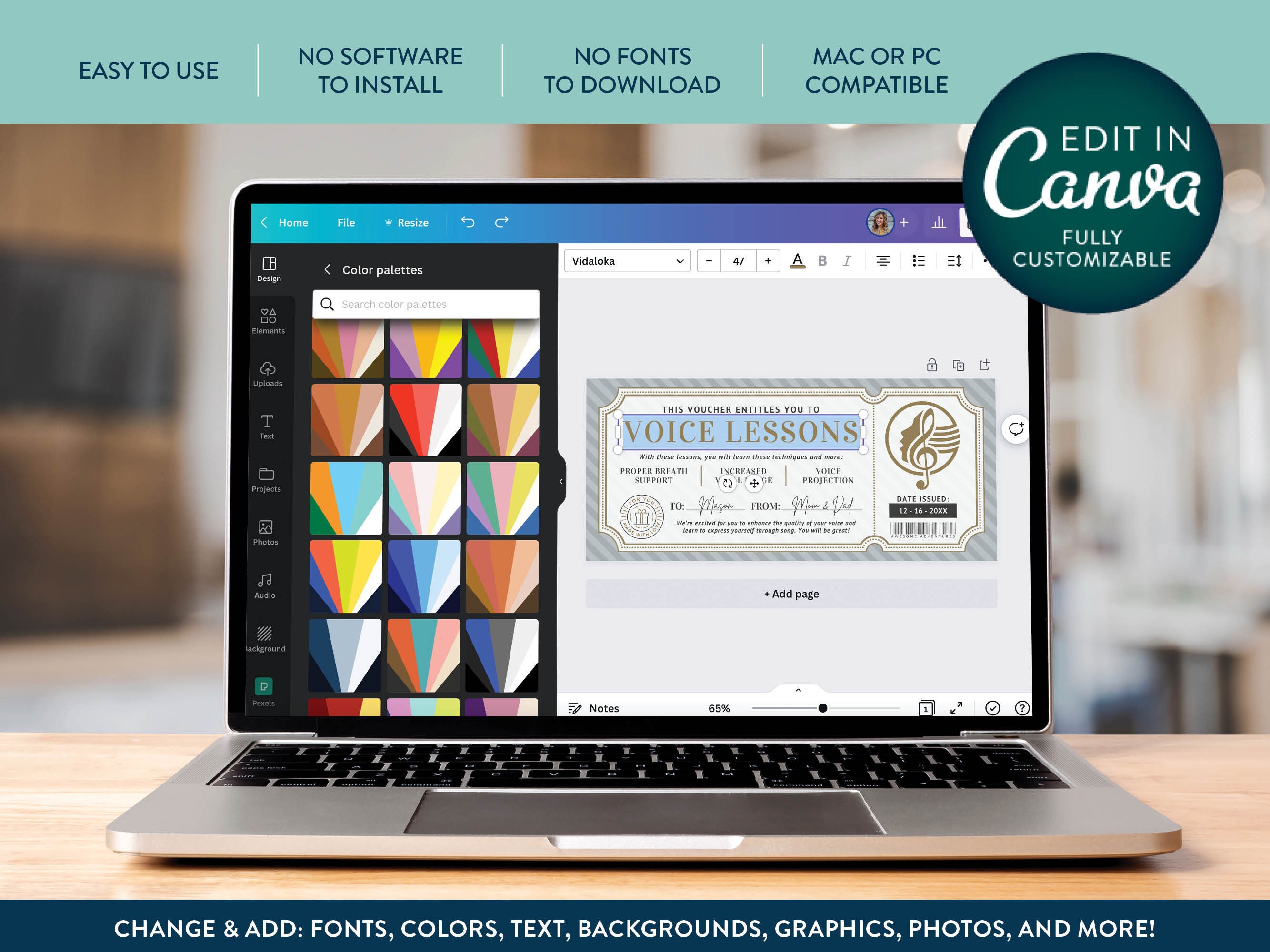 Voice Lessons Invites Voice Lesson Ticket Template, Vocal Coaching Gift Certificate, Fun ...