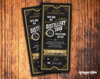 Brennerei Tour Ticket Vorlage, Vatertag Bourbon Verkostung Geschenkgutschein, Bourbon Brennerei druckbar, Bourbon Liebhaber Geschenk, selbst bearbeitet