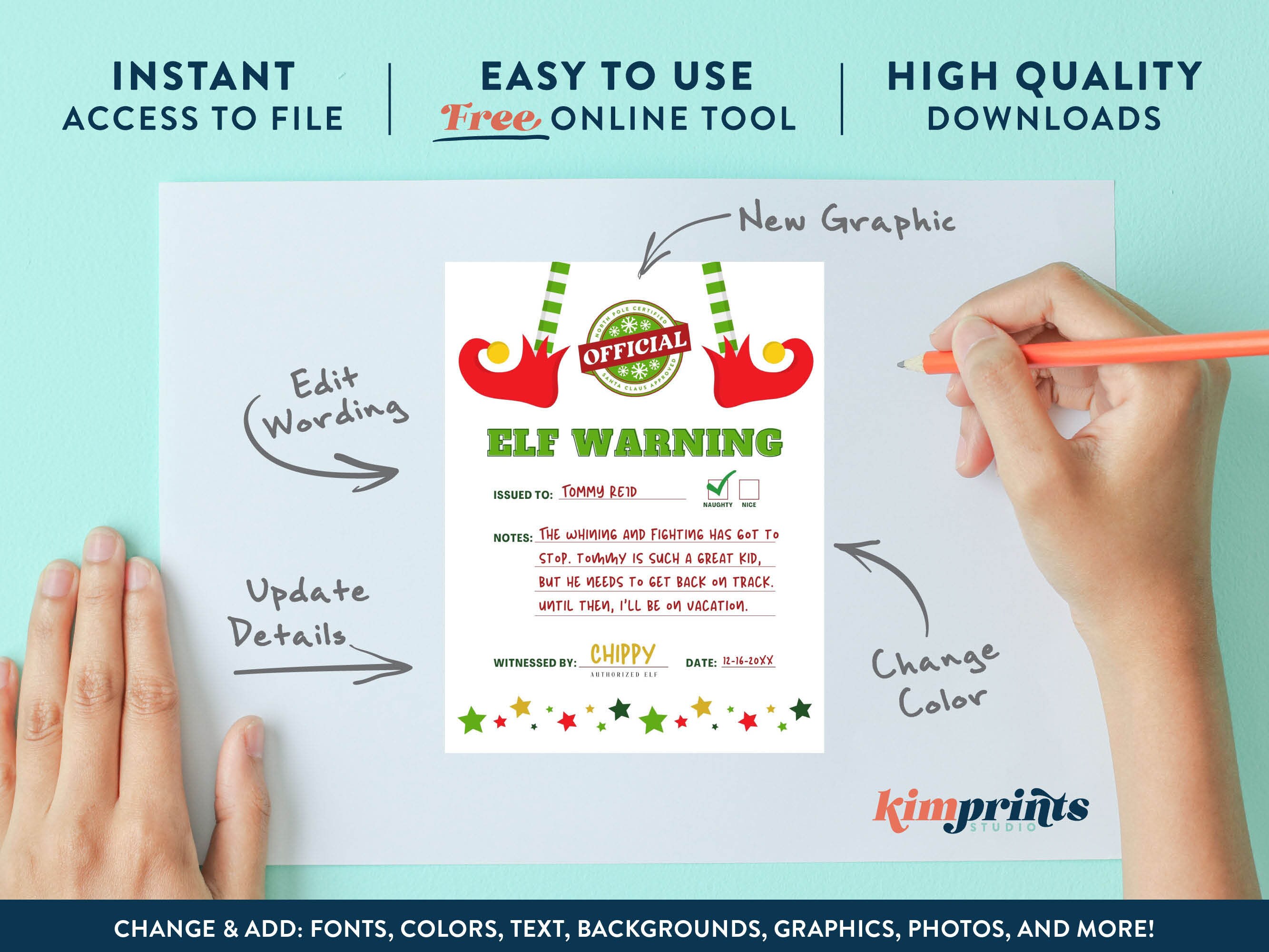 Elf Warning Letter, Christmas Elf Stationary, Official Elf Behavior ...