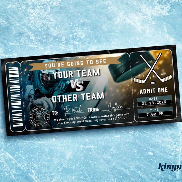 Tickets Template Hockey - Etsy