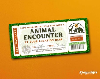 Animal Encounter Ticket Template, Edit to ANY Animal, Animal Feeding Certificate, Surprise Zoo Trip Reveal, Printable Zoo Pass, Self-Edit