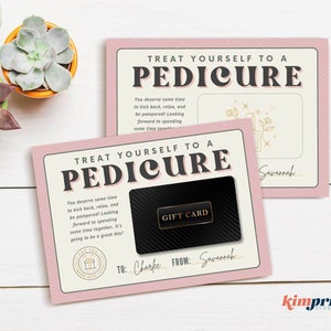 Pediküre Geschenkkartenhalter Vorlage, Nagelstudio Geschenk, Mani / Pedi Geschenkidee, Maniküre / Pediküre Wertschätzung druckbar, digitale Datei, selbst bearbeiten