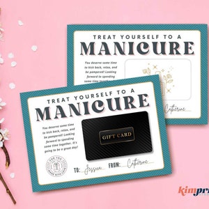 Manicure Gift Card Holder Template, Nail Salon Gift, Mani/Pedi Gift Idea, Manicure/Pedicure Appreciation Printable, Digital File, Self-Edit