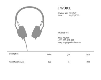 Dj Invoice Template Etsy