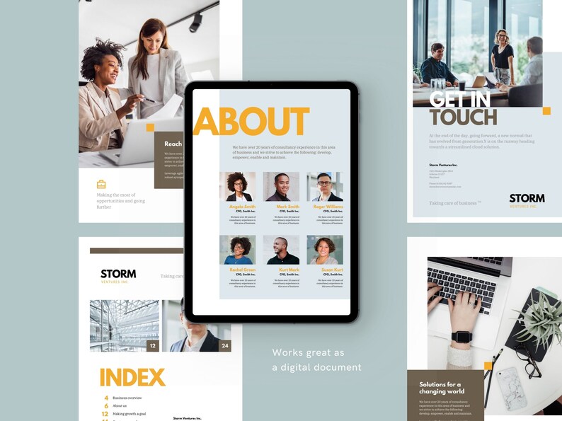 Brochure commerciale, catalogue d’identités, proposition commerciale, pages de profil d’entreprise, 20 pages pour Canva, Indesign et Word image 4
