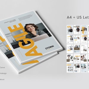 Business Brochure, Identity Catalog, Business Proposal, Corporate Profile Pages, 20 Pages for Canva, Indesign and Word
