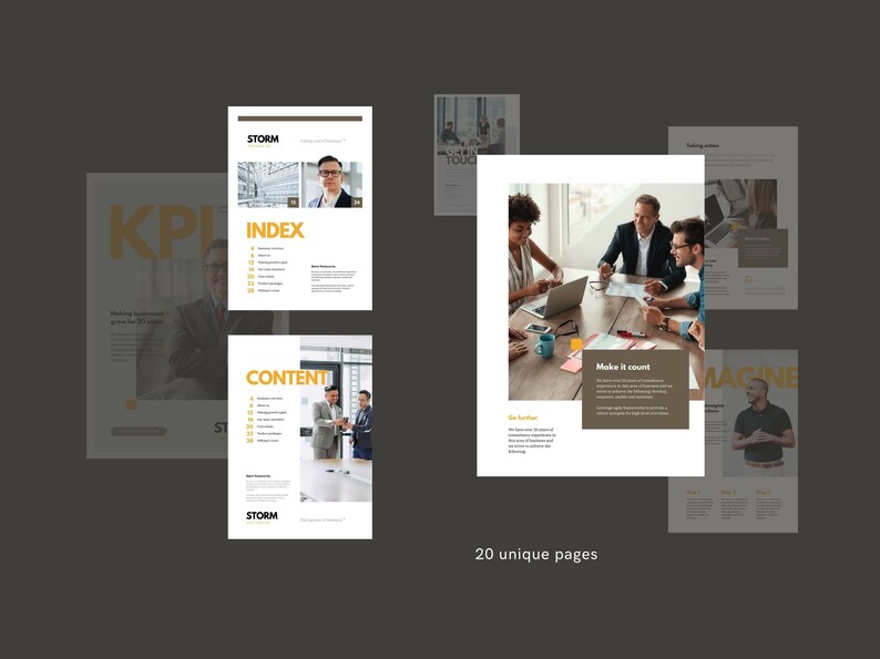 Brochure commerciale, catalogue d’identités, proposition commerciale, pages de profil d’entreprise, 20 pages pour Canva, Indesign et Word image 5