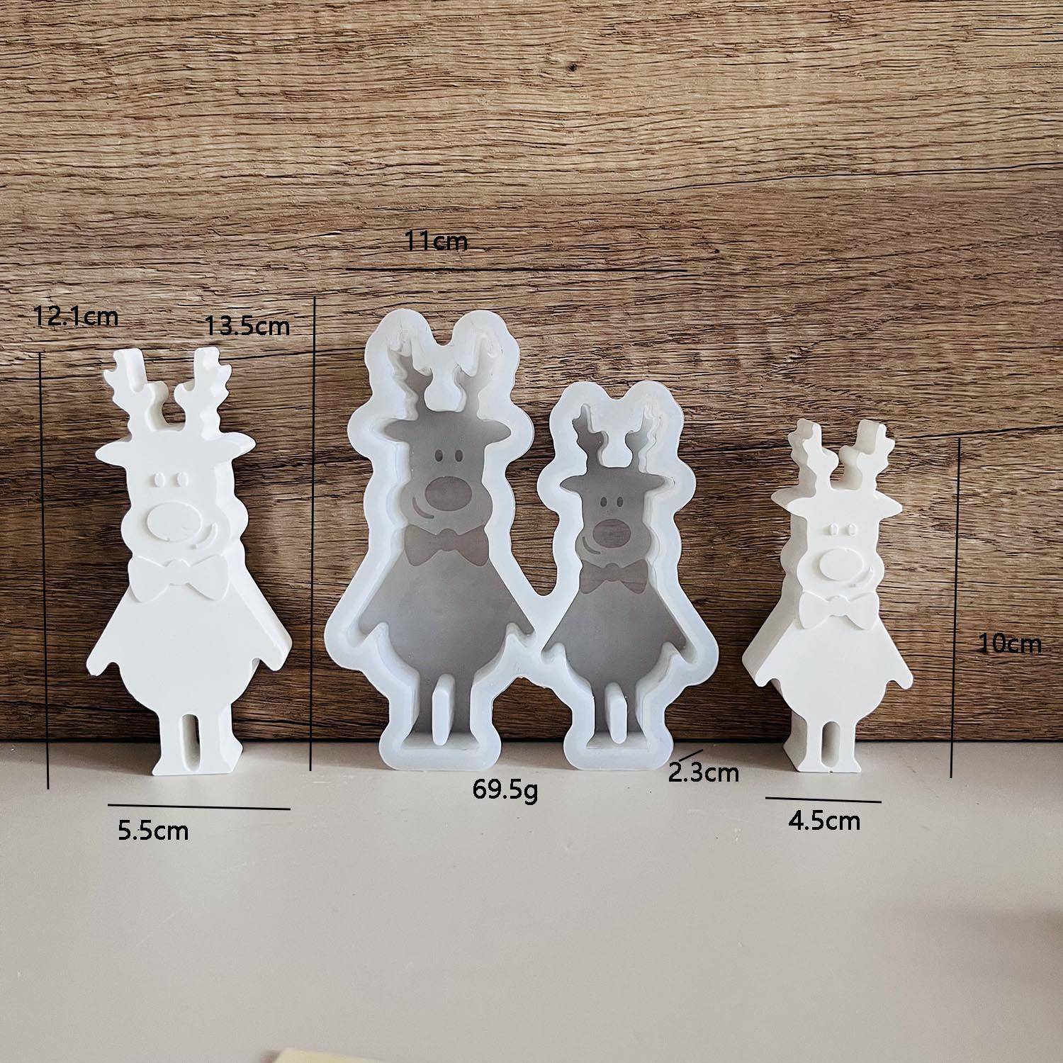 Stampo In Silicone Per Alce Di Natale | 3D 14,3x11x2,1 Cm | Fai-da-te Per Saponi, Candele E Decorazioni - 2