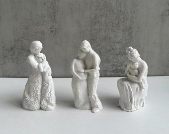 Moeder Met Baby Standbeeld Siliconen Mal Engel en Kind Sculptuur Soja Wax Kaars Schimmel Grieks Beeldje Home Decor