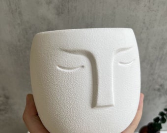 Nordic Style Human Face Vase Silicone Mold ,Abstract Art Flower Pot Mold, DIY Resin jesmonite Plaster Cement Concrete Flowerpot Decor Moulds