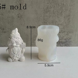 3D Gnome Silicone Moldlatex rubber mold,mould for concrete plaster resin and more Gnome,Cute Garden Gnome-DIY Aromatherapy Plaster Mold 5#