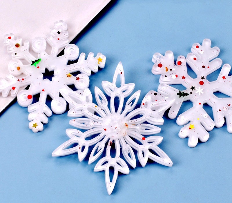 11 Pièces Moules De Flocon De Neige En Résine En Silicone Moule à Savon De Flocon De Neige Pour Résine Époxy DIY Artisanat Collier Boucles D'Oreilles Pendentifs Mariage