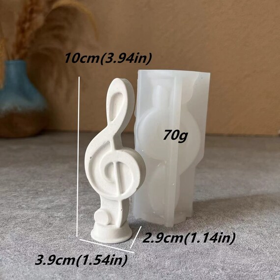 4 Moldes De Silicona Notas Musicales - Para Resina, Joyería, Velas - DIY Manualidades