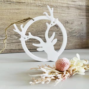Circle Christmas Tree Decor Mold，Deer Head Concrete Mold，Elk Ornament Mold，Elk Pendant mold,Christmas pendant mold,Elk diffusing stone mold