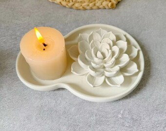 Rose Candle Silicone Mold: 3D Flower Resin, Plaster Mold
