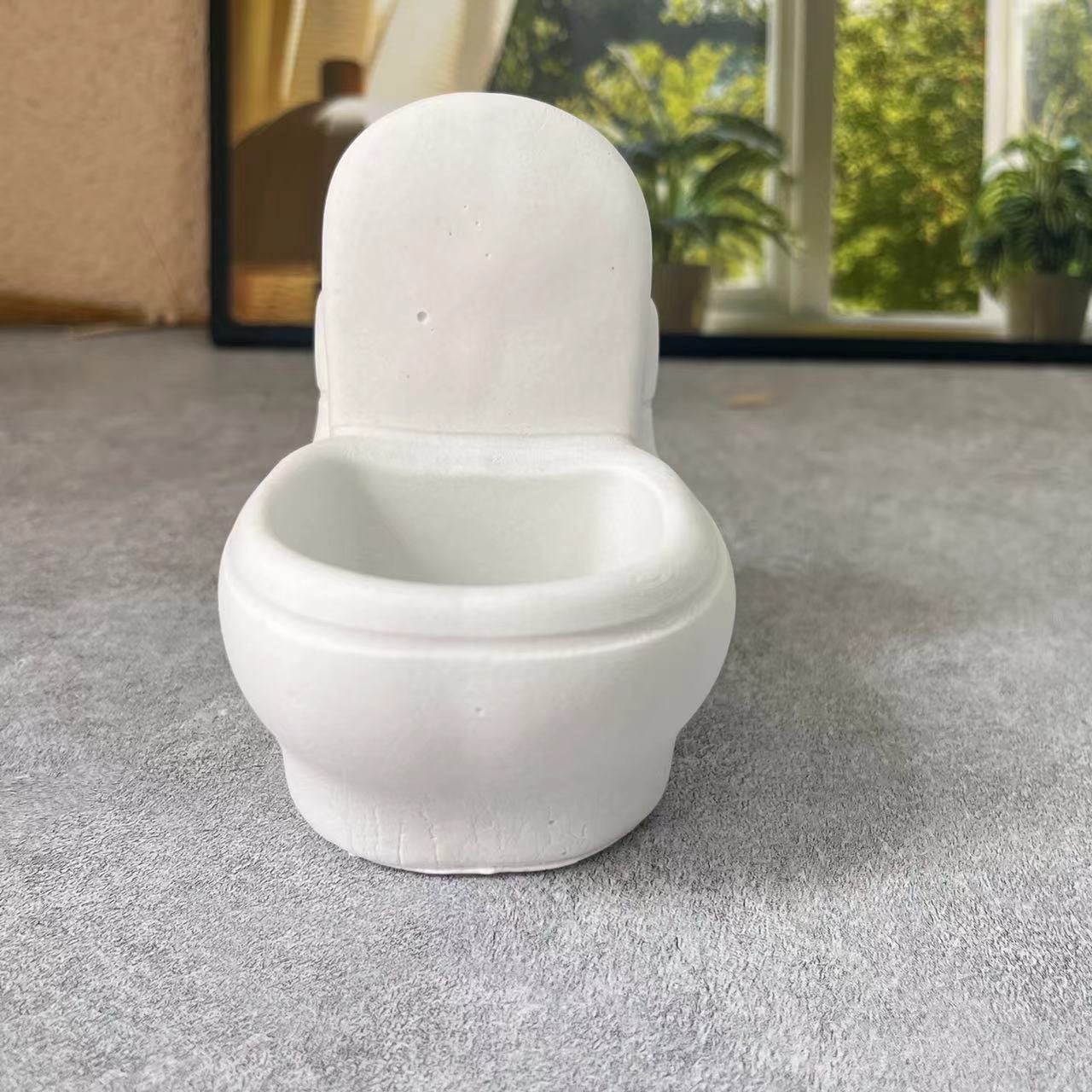 Toilet Candle Jar Silicone Mold-Toilet Planter Pot Mold-Funny Toilet Resin Mold-Concrete Candle Vessel Mold-Cement Jesmonite Decor Mold