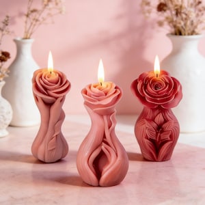 Molde de silicona para genitales femeninos, vela de rosa, molde para velas genitales, aromaterapia, jabón.