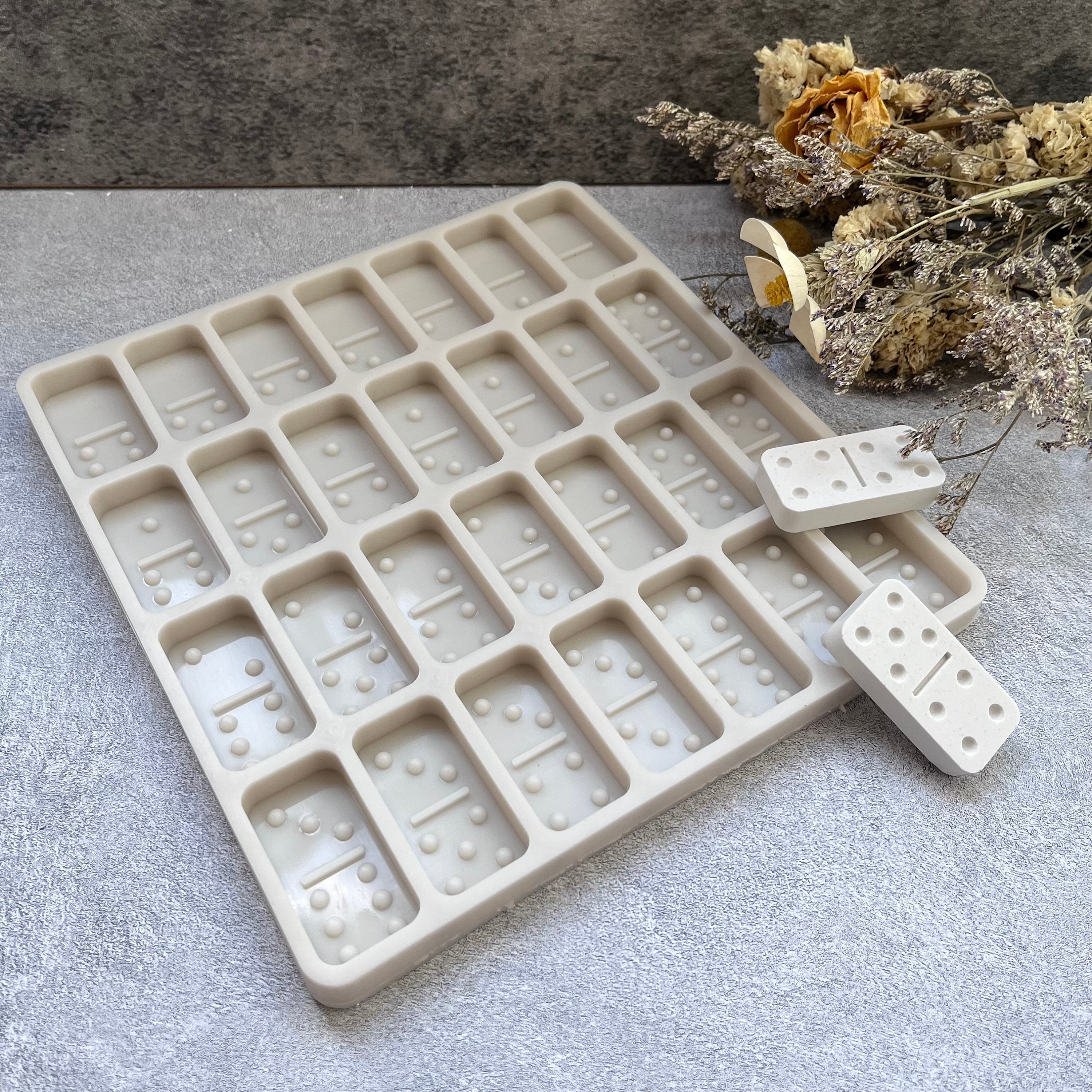 LUOWAN Professional Domino Molds for Resin Casting Jumbo Domino Molds for Resin Casting Double 6 Dominoes Mold, Shiny & No Scratches & Durable,8.86 x 9.25