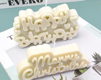 Silikonform Buchstaben: Happy Birthday Kerze zum Basteln