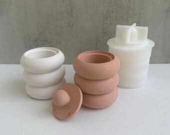3D concrete jar Mold Silicone Handmade Jasmonite Mould for Gifts Crafts Home Decor Tool