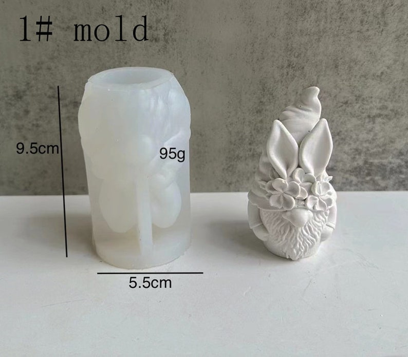 3D Gnome Silicone Moldlatex rubber mold,mould for concrete plaster resin and more Gnome,Cute Garden Gnome-DIY Aromatherapy Plaster Mold 1#