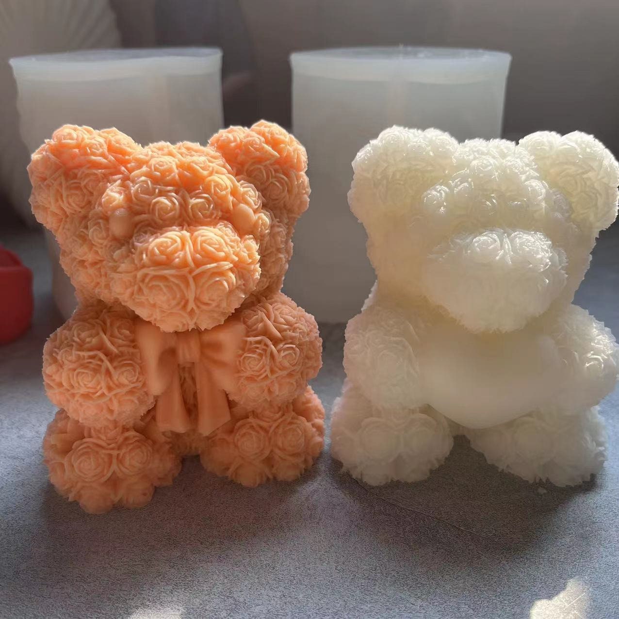 3D Bear Candle Silicone Mold-heart Bear Candle Mold-teddy Bear Candle Mold-animal  Candle Mold-epoxy Resin Mold-diy Aromatherapy Plaster Mold 