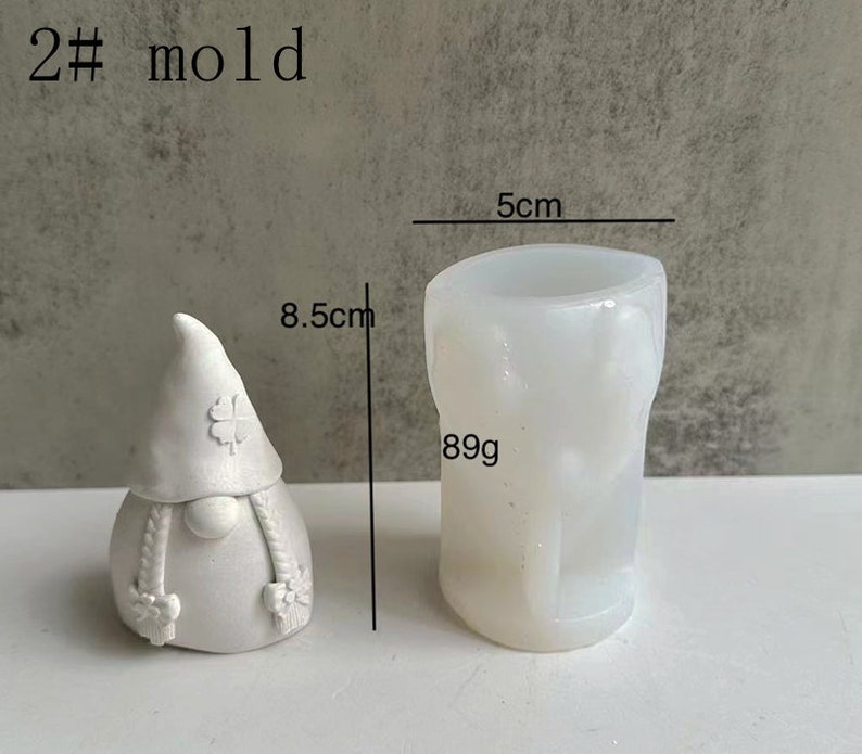 3D Gnome Silicone Moldlatex rubber mold,mould for concrete plaster resin and more Gnome,Cute Garden Gnome-DIY Aromatherapy Plaster Mold 2#