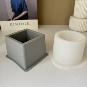 Succulent square pot mold  DIY Resin jesmonite Plaster planter Moulds Nordic craft