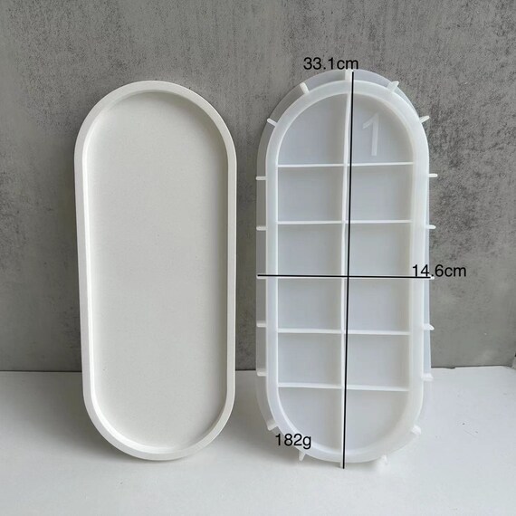 PATIKIL - Molde De Silicona Para Posavasos De 9.2 X 4.2 Pulgadas, Ovalado, Bandeja De Almacenamiento, Bandeja De Almacenamiento Para Joyas, Baratijas, Molde Para Decoración Del Hogar De La Oficina