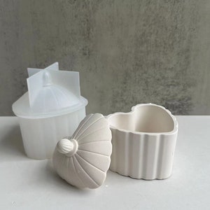 Heart Jar Silicone Mold: Striped Storage, DIY Resin & Plaster