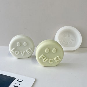 Foda-se/amor gíria palavra letras palavrões tira molde de vela de silicone frases em inglês molde de velas, molde de vela de carta