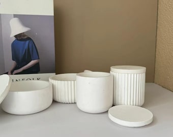 Moule de pot de stockage de moule de pot cylindrique pour la décoration intérieure en résine, bricolage moules de vase en plâtre de jesmonite en résine
