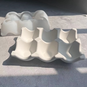 6ct Egg Concrete Holder Mold-Plaster Cement egg tray Mold-candle holder-Resin mold-Home Decor-jewelry box storage jar mold DIY Resin
