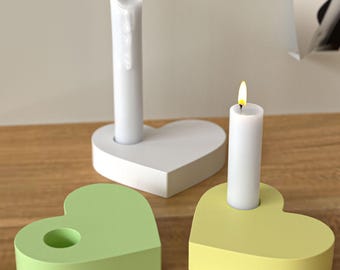 Heart Candlestick Silicone Mold - Candle Holder, Planter, Art Mold