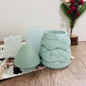 Christmas Tree Silicone Mold: Candle Jar, Storage Jar, Resin, Jesmonite, Plaster