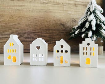 House Silicone Mold Set: Mini Light House Tealight Holder (4pcs)