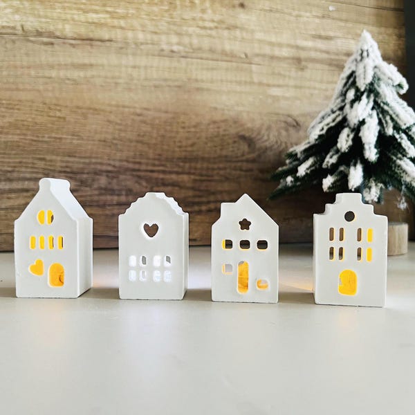 House Silicone Mold Set: Mini Light House Tealight Holder (4pcs)