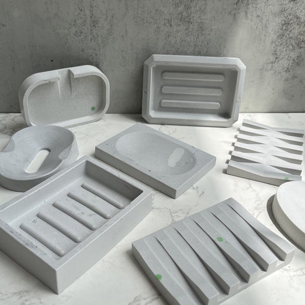 Soap Storage Tray mold Concrete Crafts Silicone Molds Round Soap Dish Plate Clay Mould DIY Cement Plaster Soap Box Holder Mold