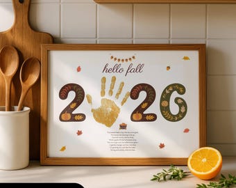 2026 Fall Handprint Craft For Kids, Toddler Autumn Crafts, September Handprint Poem for Preschool, Daycare Activity, DIY Keepsake Gift