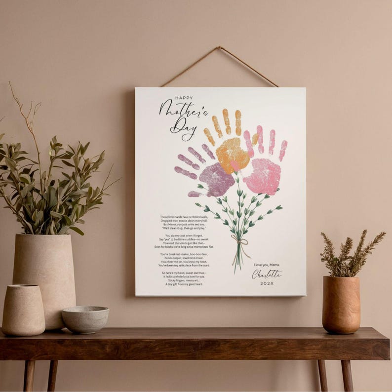 Mothers Day Handprint I Love My Mom Because Printable, Last Minute Gift Idea, Sentimental Mom Gift from Kid, About My Mommy from Preschooler image 8