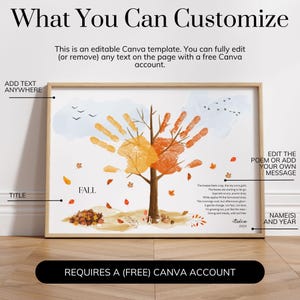 Tree Handprint Fall Craft Idea for Kids, Leaf Handprint Art Printable ...