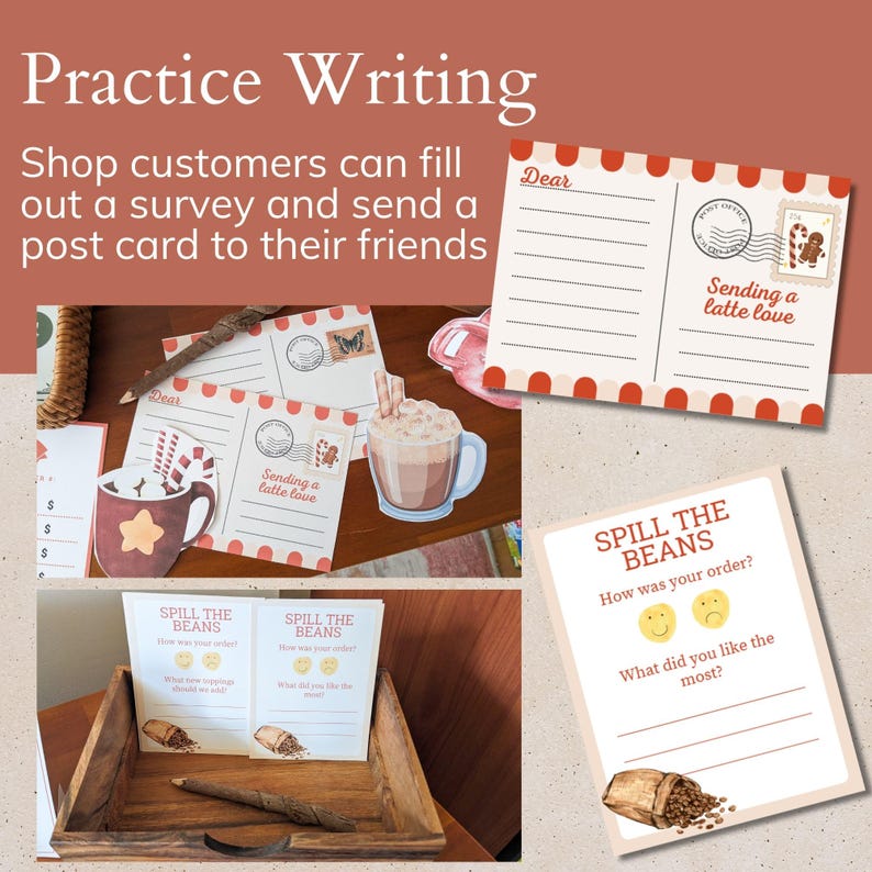 Coffee Shop Dramatic Play Printable, Pretend Play Gift Digital Download ...