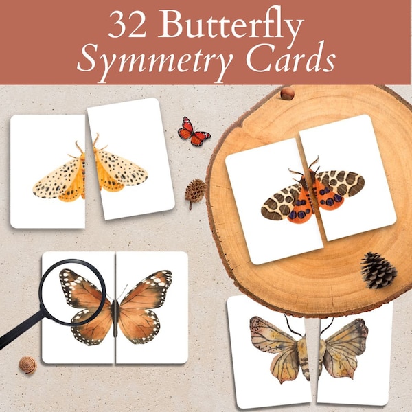 Schmetterling Memory-Spiel für Kleinkinder, Montessori Insekt Memory-Spiel Printable, Nature Homeschool für 2-jährige Lernkarte Frühlingsaktivität