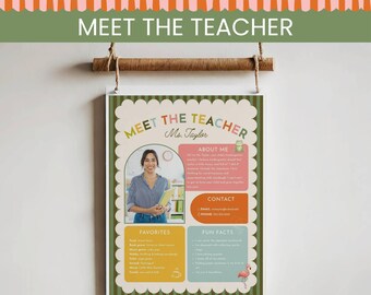 Meet the Teacher Template Preschool Printable, Whimsical Classroom Decor Editable All About My Teacher Introduction Back School Open House