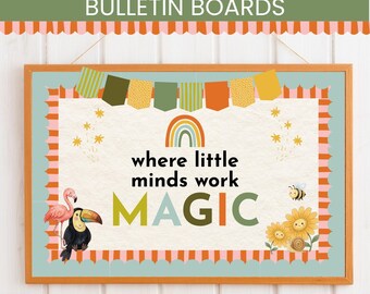 Whimsical Bulletin Board Printable, Whimsy Classroom Decor, Magical Quirky Modern Bulletin Board Aesthetic, Editable Door Decor Preschool