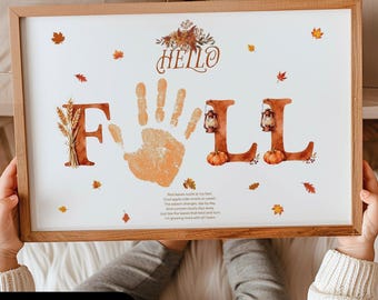 Fall Handprint Craft for Kids Printable, September Gift Ideas for Toddlers, Fall Preschool Crafts, DIY Keepsake Handprint Poem Baby Daycare