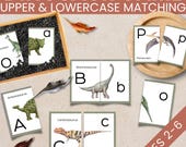 Dinosaur Alphabet Matching Activity A-Z, Printable Learning Material Preschool, Dino Letter Recognition, Morning Basket Homeschool Kids PDF