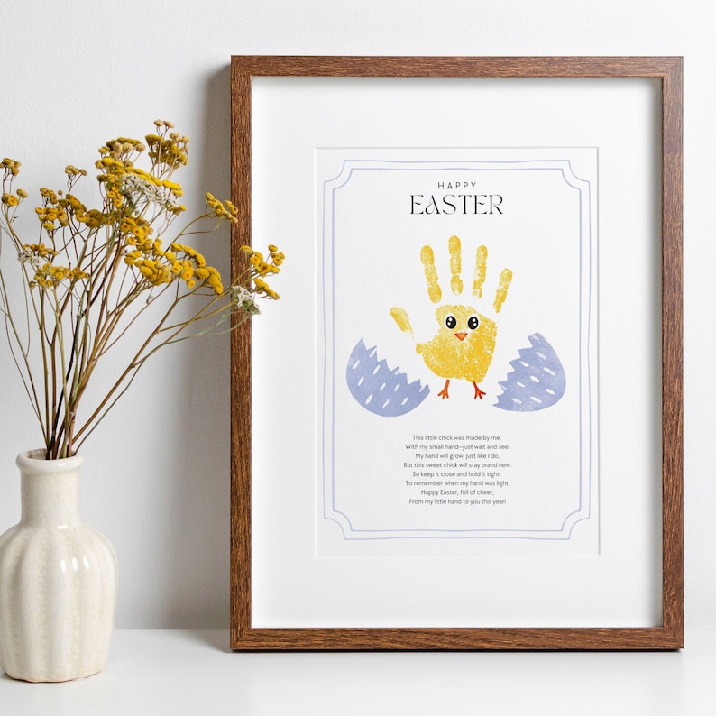 Easter Chick Handprint Craft Toddler, Easter Handprint with Poem Preschool Printable, Cutest Little Chick Spring Craft for Pre-K Daycare Art image 7