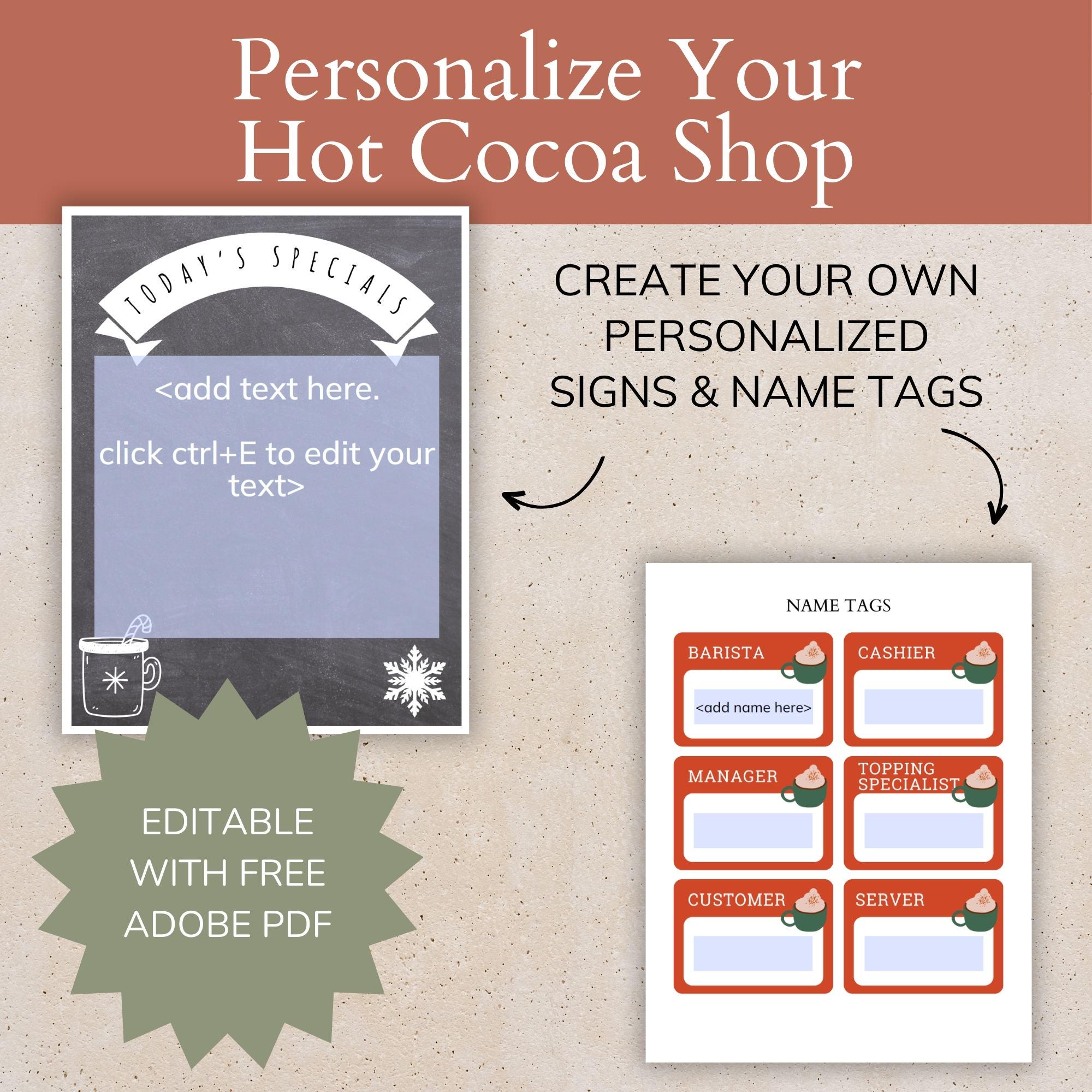 Coffee Shop Dramatic Play Printable, Pretend Play Gift Digital Download ...