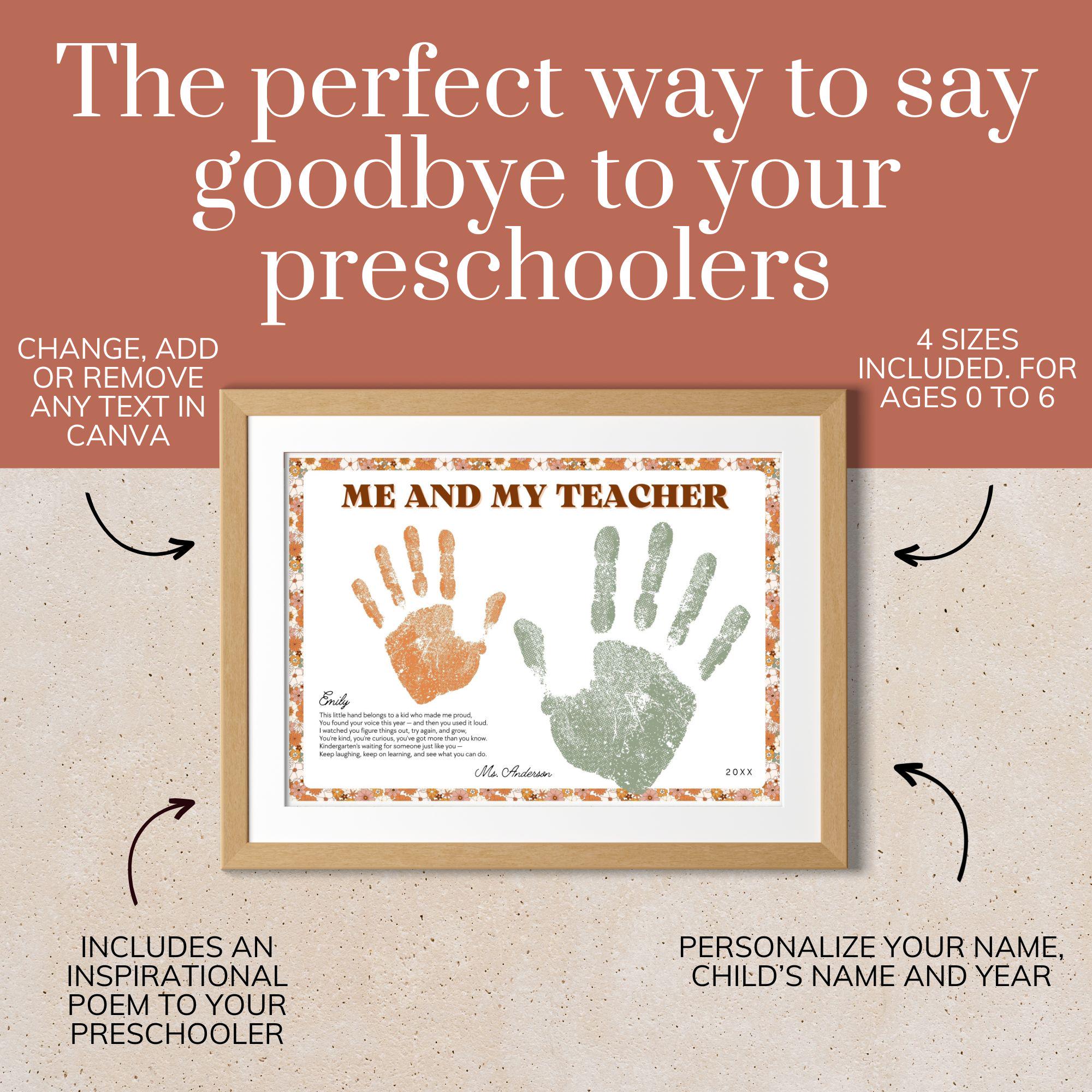Goodbye Craft For Rbt Editable Me and My Teacher Handprint Craft Printable, End of the Year ...